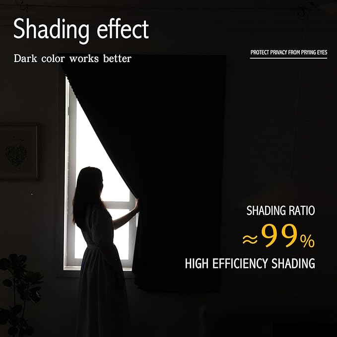 Magic Tape Stick On Curtains Window Shades Pull Down Blackout Window Cover Blackout Curtains for Bedroom No Drillng Self Adhesive Curtains No Rod, 35" W X 59" L, Grey, 1 Panel