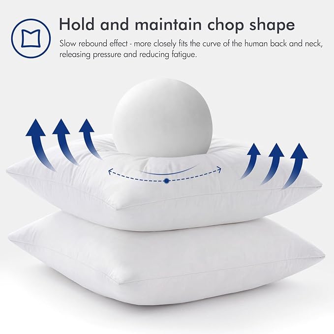 MIULEE 12x20 Pillow Inserts, Set of 2 Down Feather Throw Pillows for Couch Sofa Bed, Decorative Fluffy Throw Pillow Inserts Cotton Fabric,White