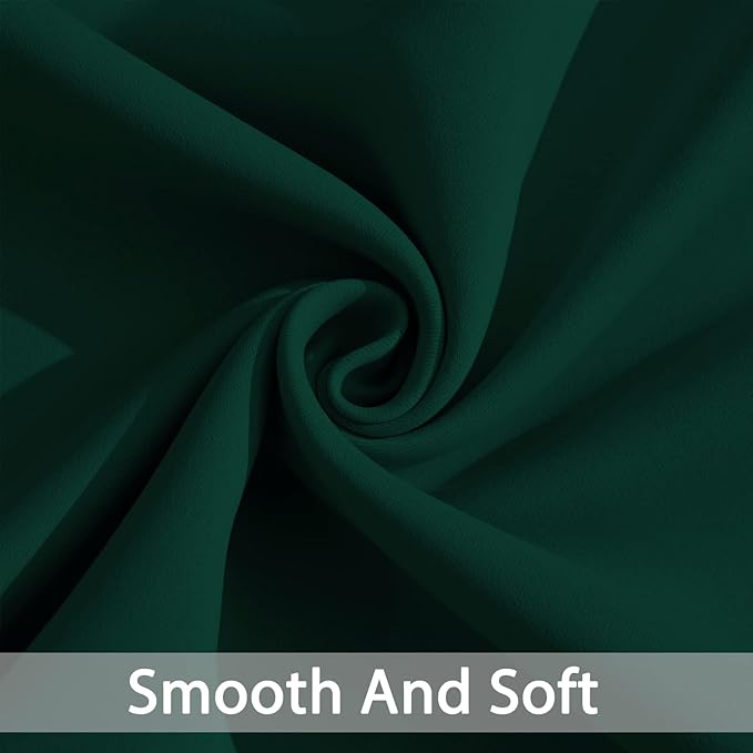 Yakamok Dark Green Blackout Curtains for Bedroom, Room Darkening Thermal Insulated Grommet Window Curtains, Light Blocking Blackout Drapes for Living Room, 38Wx72L inch,2 Panels