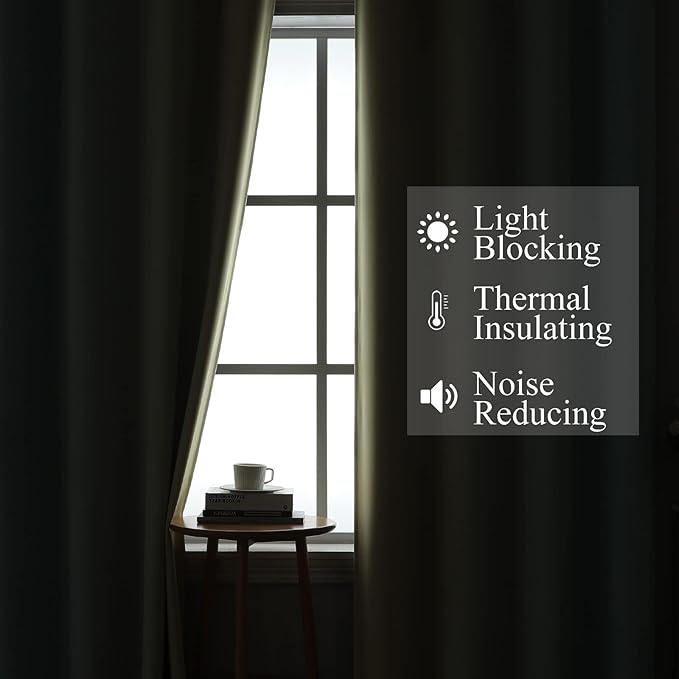 Estelar Textiler Aqua and Beige Room Darkening Blackout Curtains 84 Inch Length 2 Panels Set for Living Room, Thermal Insulated Ombre Light Blocking Grommet Blackout Drapes for Bedroom, 42Wx84L