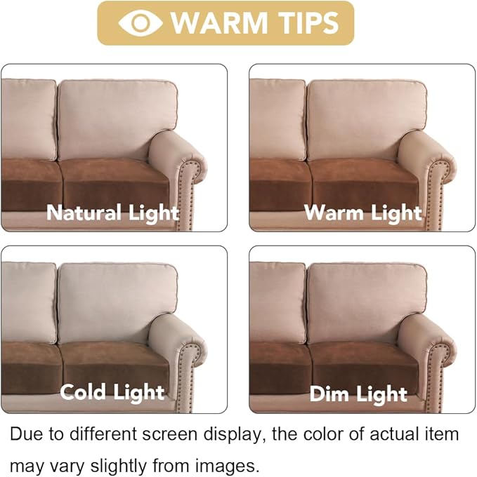 H.VERSAILTEX Velvet Stretch Couch Cushion Cover Plush Cushion Slipcover for Loveseat Cushion Furniture Protector Seat Cushion Sofa Cover (2 Piece Medium Sofa Cushion Covers, Caramel)