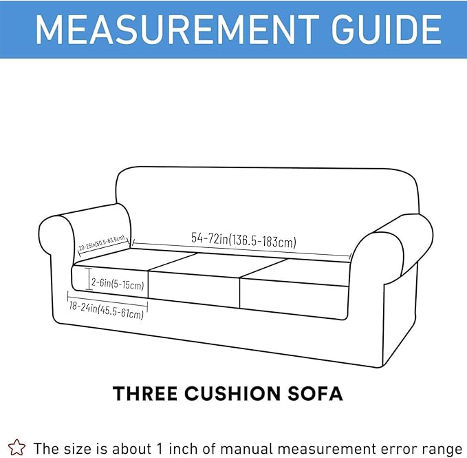 hyha Waterproof Couch Cushion Covers for Pets, Non Slip Sofa Seat Cover for Dogs Washable, Soft Thick Stretch Jacquard Fabric, Sofa Slipcovers with Elastic Bottom (3 Pieces, Rust)