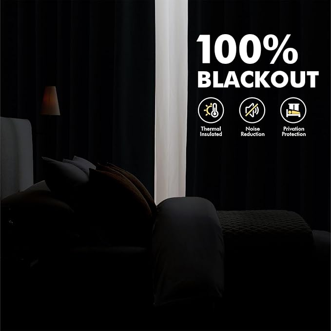 MIULEE 100% Blackout Linen Curtains for Bedroom, Bright White Solid Luxury Decor Thermal Insulation Room Darkening Drapes for Living Room Nursery Back Tab Rod Pocket 42 x 84 Inches, 2 Panels