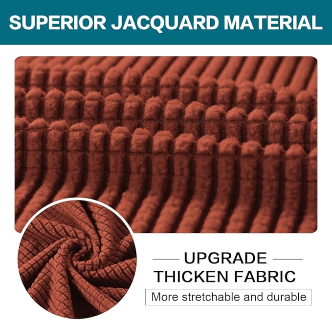 Turquoize 4 Piece Sofa Covers for 3 Cushion Couch Sofa Slipcover Soft Couch Cover for Dogs-Washable Sofa Furniture Covers with 3 Individual Cushion Covers (3 Cushion Sofa, Rust)