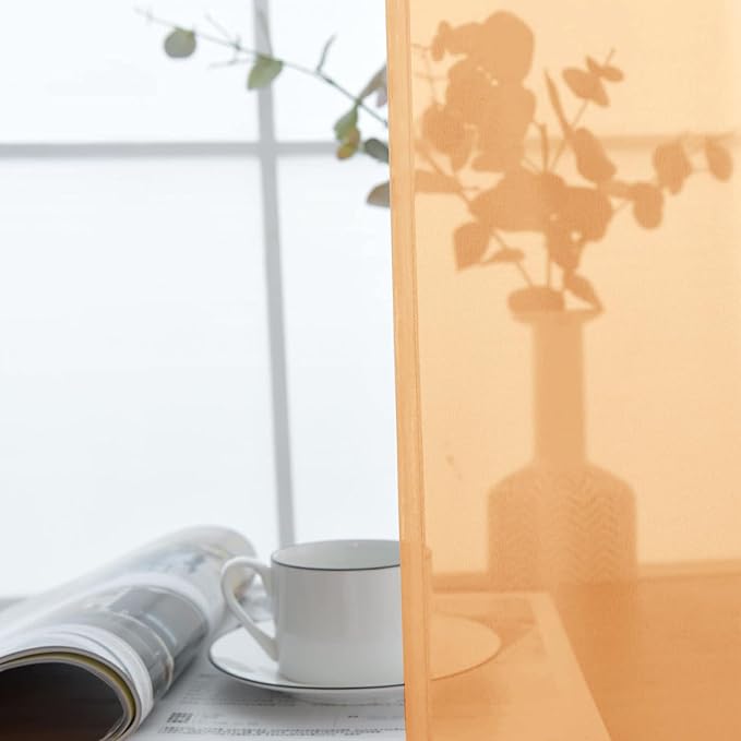 SpaceDresser Sheer Voile Window Treatment Rod Pocket Curtain Panels for Kitchen Bedroom Living Room Drapes Sunlight Filtering Privacy Semi Home Decor Assorted Colors Sizes (Beige, 52 W x 63 L)