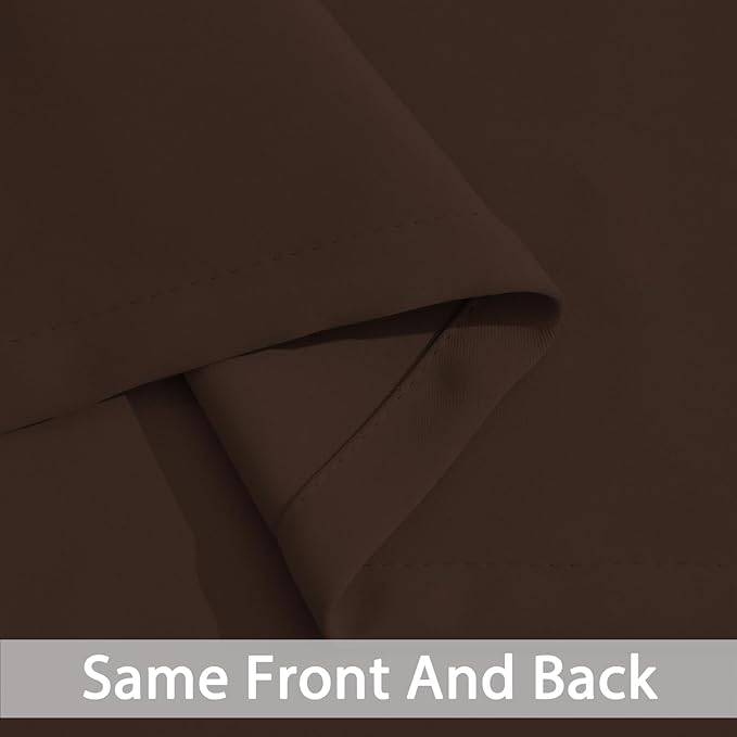 Yakamok Blackout Curtains Room Darkening Thermal Insulated Window Panels,Solid Grommet Top Drapes for Bedroom/Living Room(42Wx84L, Chocolate Brown, 2 Panels)