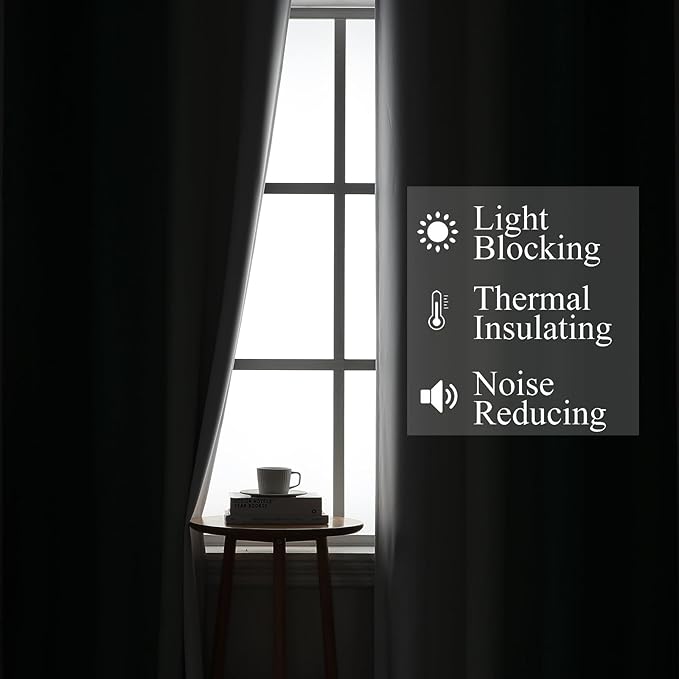 Estelar Textiler Green and Greyish White Blackout Curtains, Full Light Blocking Gradient Grommet Drapes for Living Room, Thermal Insulated Ombre Curtains for Bathroom, 52Wx54L, 2 Panels