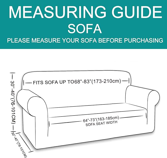 U-NICE HOME Stretch Couch Cover Sofa Cover Sofa Slipcover Furniture Protector for 3 Cushion Couch Sofa Pet Friendly(Sofa, Sand)