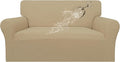 Easy-Going 100% Waterproof Oversized Loveseat Couch Cover, Dual Waterproof Sofa Cover, Stretch Jacquard Sofa Slipcover, Leakproof Furniture Protector for Kids, Pets, Dog and Cat, Sand