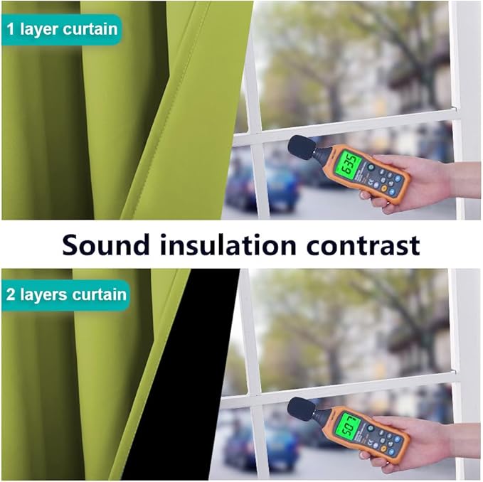 NICETOWN 100% Blackout Blinds, Set of 2, 46" x 102", Fresh Green, Laundry Room Decor Window Treatment Curtains for Large Patio Sliding Door, Thermal Insulated Curtains for Bedroom