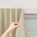 Self Adhesive Portable Blackout Curtains for Bedroom Easy to Install Window Thermal Lnsulated Kitchen Room Darkening Small Window Curtains, 47" W X 96" L, Beige, 1 Panel