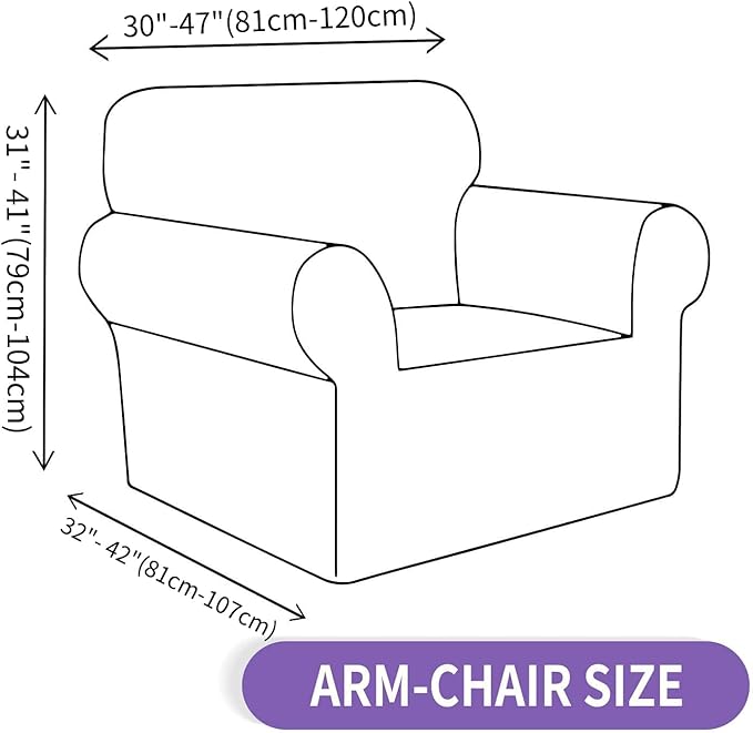 ZNSAYOTX Super Stretch Chair Slipcover Universal Sofa Chair Covers for Living Room Dogs Pet Furniture Protector Spandex Armchair Slipcovers with Anti Slip Foam Sticks (Light Grey, Chair)