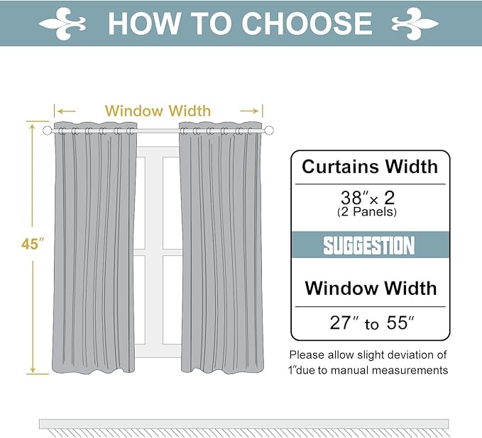 ChrisDowa Grommet Blackout Curtains for Bedroom and Living Room - 2 Panels Set Thermal Insulated Room Darkening Curtains (Dark Grey, 38W x 45L)