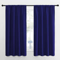 NICETOWN Curtains for Bedroom, Blackout Draperies, All Season Thermal Insulated Solid Rod Pocket Top Blackout Curtains & Drapes for Kid's Room (Navy Blue, 1 Pair, 42 x 63 Inch)