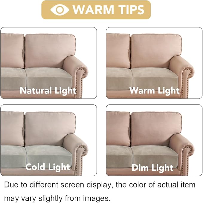 H.VERSAILTEX Velvet Stretch Couch Cushion Cover Plush Cushion Slipcover for Chair Cushion Furniture Protector Seat Cushion Sofa Cover (1 Piece Armchair Cushion Covers, French Oak)