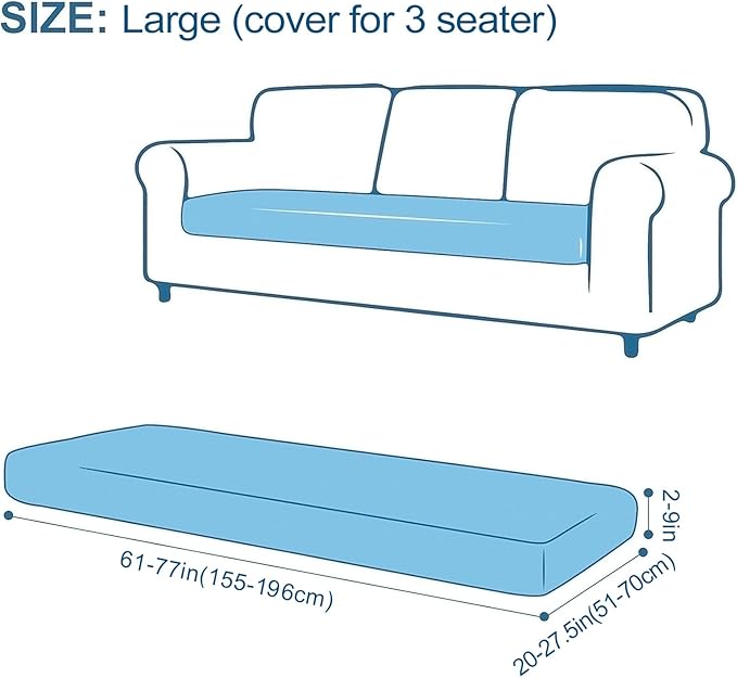 Smiry Printed Couch Cushion Covers, Stretch Soft Couch Covers for Sofa, Washable Non-Slip Sofa Slipcover Furniture Protector for Indoor and Outdoor (Large, Green)