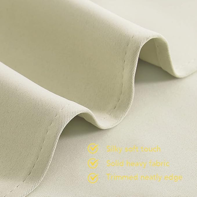 NICETOWN Room Darkening Draperies Window Curtain Panels, Thermal Insulated Grommet Room Darkening Curtains for Bedroom (Beige, 2 Panels, W70 x L84 -inch)