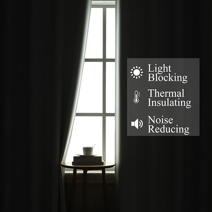 Estelar Textiler Lilac and Grayish White Blackout Curtains 108 Inches Long, Thermal Insulated Drapes for Bedroom, Full Light Blocking Energy Saving Long Curtains for Living Room, 52Wx108L, 2 Panels