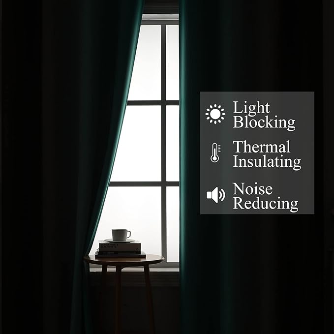 Estelar Textiler Full Room Darkening Gradient Blackout Curtains 96 Inch Length 2 Panels Set, Ombre Teal and Brown Thermal Insulated Full Light Blocking Grommet Blackout Drapes for Bedroom, 52Wx96L
