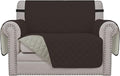 Easy-Going Oversized Chair Sofa Slipcover Reversible Sofa Cover Water Resistant Couch Cover Furniture Protector Cover with Elastic Straps for Pets Dog (Oversized Chair, Chocolate/Beige)