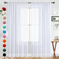 SpaceDresser Basic Rod Pocket Sheer Voile Window Curtain Panels White 1 Pair 2 Panels 70 Width 72 Inch Long for Kitchen Bedroom Children Living Room Yard(White,70 W x 72 L)