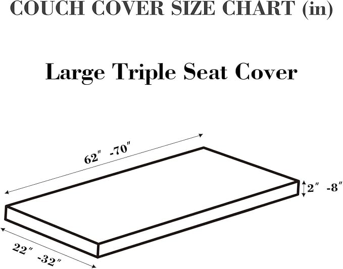 Couch Covers for 3 Cushion Sofa Pet Friendly Couch Cushion Covers Universal Sofa Covers Washable Stretch Slipcovers for Sectional Sofa (Texture Brown, Large Triple Seat Cover)
