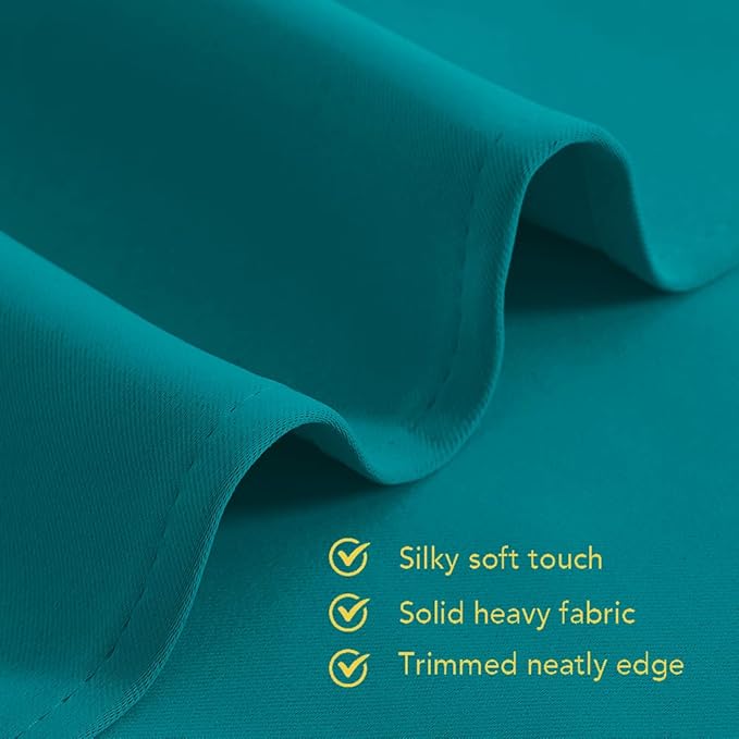 NICETOWN Thermal Insulated Peacock Teal Curtains for Living Room, Window Treatment Solid Grommet Room Darkening Drape Panels for Bedroom (Set of 2, 70 by 95 inches Long)