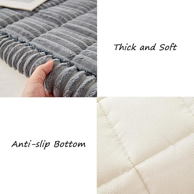 Couch Cover for Dogs Washable, Fuzzy Pet Couch Covers for 3 Cushion Sofa Pet Friendly, Non Slip Sofa Cover (Blue-Grey, 23.6" x 47"/60 x 120cm)