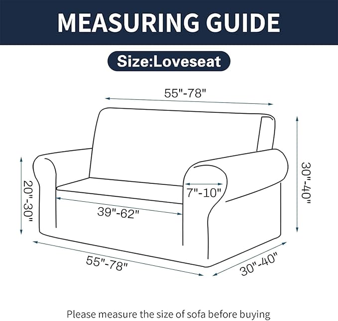 Cupuamon 2026 New Stretch Loveseat Sofa Slipcovers Couch Cover for 2 Cushion Furniture Protector Sofa Covers with Elastic Bottom Jacquard Fabric Small Checks for Pets, Kids - Khaki