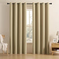 Joydeco Blackout Curtains for Bedroom 84 inch Long 2 Panels, Thermal Insulated Room Darkening Curtains with Grommets, Soft Window Drapes for Living Room (W52 x L84 Inch, Beige)