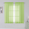 Simplebrand Lime Sheer Curtains 96 Inches Long, Light Filtering Rod Pocket Solid Color Window Sheer Curtain Panels, Elegant Curtains & Drapes for Living Room, Bedroom 2 Panels (Lime, 42" W x 96" L)