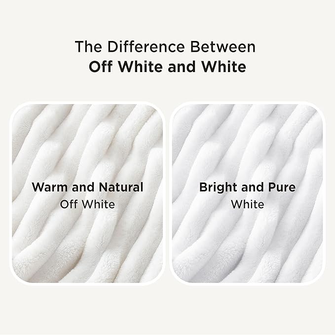 Bedsure GentleSoft White Fleece Blanket for Couch - Cozy Soft Blankets for Women, Cute Small Throws for Girls, Bright White, 50x70 Inches