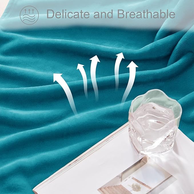 Exclusivo Mezcla Fleece Blanket Twin Size for Bed, Super Soft and Warm, All Season, Cozy, Plush, Lightweight, 60x80 Inches Teal