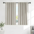 PONY DANCE Blackout Curtains, Cream Blackout Curtains for Bedroom - 2 Panels, 52x45 Inch, Room Darkening Drapes for Living Room, Back Tab and Rod Pocket Black