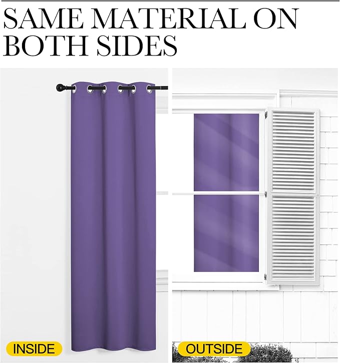 NICETOWN Blackout Draperies Curtains for Kids Room, Lilac Purple, Set of 2, 70 by 84 inches, Window Treatment Thermal Insulated Solid Grommet Blackout Drape Panels for Bedroom