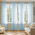 MIULEE Sky Blue Sheer Curtains 84 Inches Long, 4 Panels Set, Light Filtering Rod Pocket Voile Drapes for Living Room and Bedroom, Airy Soft Fabric Window Treatments, 42 x 84 Inches