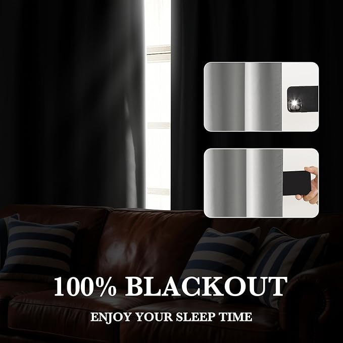 RYB HOME 100% Blackout Bathroom Curtains Over Sink 30 inches Long, Heat & UV Blocking Total Room Darkening Noise Reducing Curtains for Basement RV Campers, Sliver Grey, 2 Panels Set