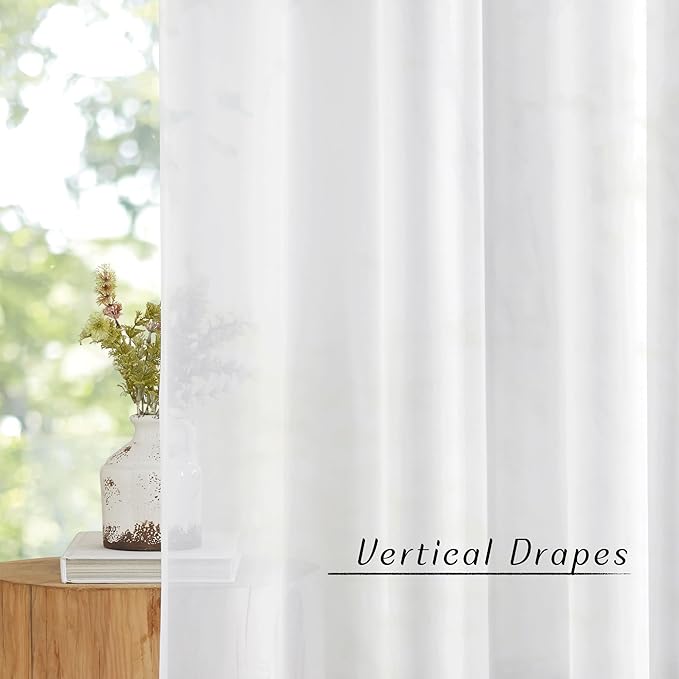NICETOWN White Short Kitchen Curtains Over Sink 30 inches Long 2 Panels, Grommet Airy Cafe Curtains Cute & Elegant with Light Filtering Window Treatments for Nursery, W42 x L30