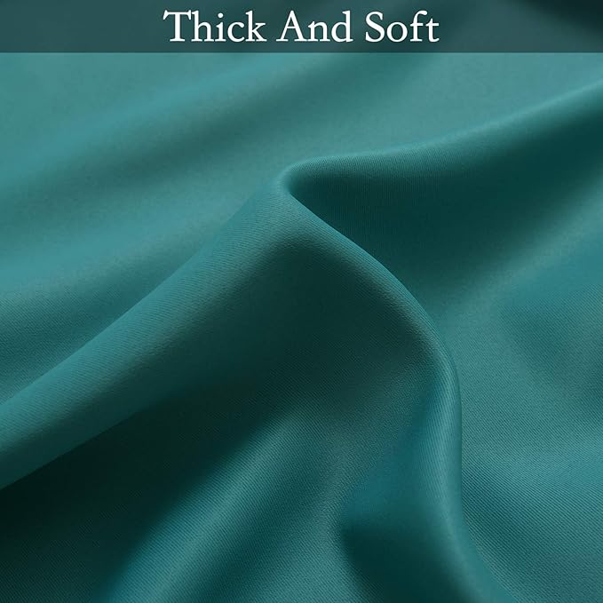 SimpleHome Ombre Room Darkening Curtains for Living Room, Light Blocking Gradient Teal to Grey White Thick Thermal Insulated Grommet Window Curtains/Drapes for Bedroom, 2 Panels, 52x72 inches Length