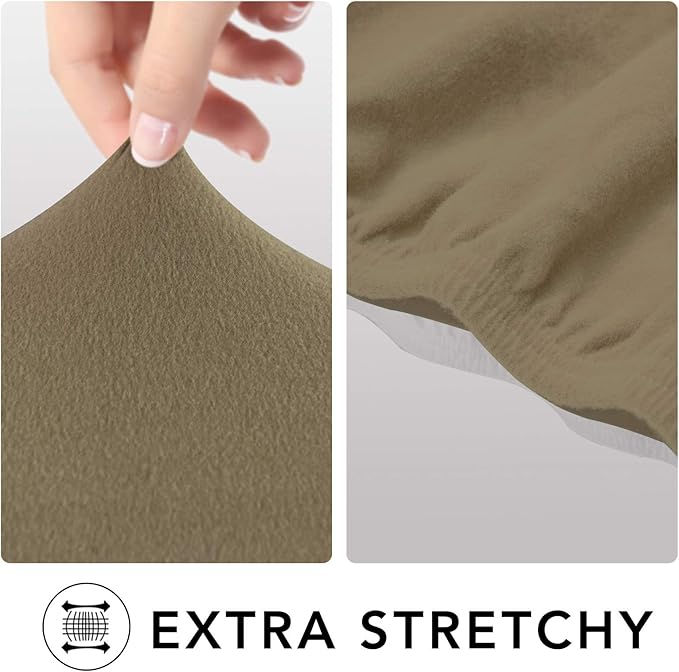 PureFit Super Stretch Chair Sofa Slipcover with Pocket – Spandex Non Slip Soft Couch Sofa Cover, Washable Furniture Protector with Elastic Bottom for Kids, Pets （Recliner, Tan）