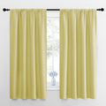 NICETOWN Kitchen Curtains, Short Blackout Curtains & Drapes, Paler Yellow, 34 in x 45 in (W x L), Set of 2, Thermal Insulated Rod Pocket Window Treatment Draperies for Nursery
