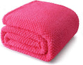 Whale Flotilla King Size Fuzzy Fleece Blanket for Bed, 90x104 Inch Fluffy Warm Soft Jacquard Blankets for All Season, Lightweight and Cozy, Hot Pink