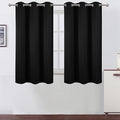 LEMOMO Black Blackout Curtains 42 x 54 Inch Length Set of 2 Panels Grommet Bedroom Curtains for Living Room