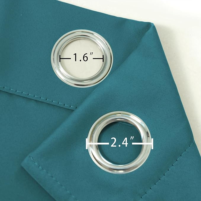 LEMOMO Sea Teal Blackout Curtains 42 x 54 Inch Length Set of 2 Panels Grommet Bedroom Curtains for Living Room
