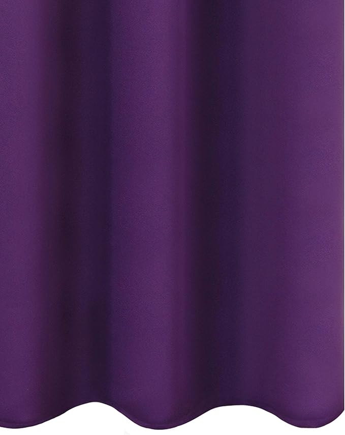 LEMOMO Purple Thermal Blackout Curtains/38 x 84 Inch/Set of 2 Panels Room Darkening Curtains for Bedroom