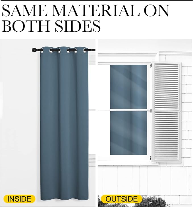 NICETOWN Bedroom Curtains Blackout Drapery Panels, 2 Panels, 70 x 72 inches, Gold Brown, Three Pass Microfiber Thermal Insulated Solid Ring Top Blackout Window Curtains/Drapes