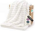 Bedsure GentleSoft Twin XL Blanket for Bed - Cozy Soft Blankets for Women, Cute Small Fleece Throws for Girls, Graduation Decorations Gift for Her Him School Dorm, Off White, 66x90 Inches