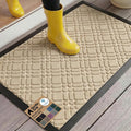 GORILLA GRIP 100% Waterproof All-Season WeatherMAX Doormat US Designed Natural Rubber, Stain and Fade Resistant, Low Profile Indoor Outdoor Door Mats, Easy Clean Patio Mat, 29x17, Modern Latte