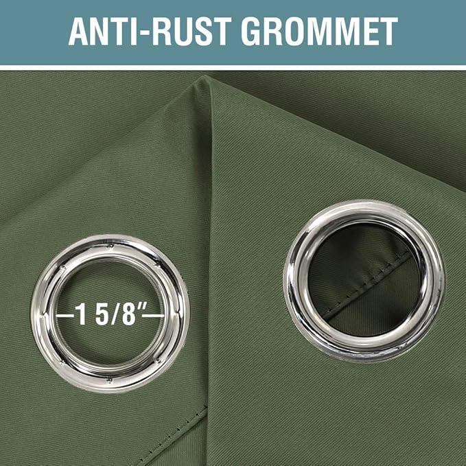 H.VERSAILTEX Blackout Curtain for Living Room Thermal Insulated Window Treatment Curtain 54 inch Length Energy Saving Solid Grommet Top Blackout Drape, One Panel, Bronze Green, 52" W x 54" L