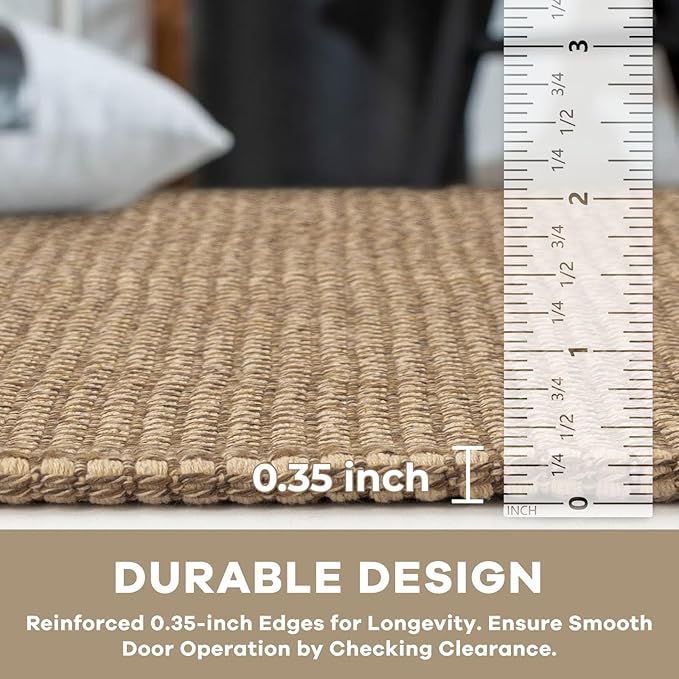KOZYFLY Boho Rugs for Entryway 3x5 ft Washable Area Rug Non Slip Rubber Backed Entry Rug Woven Indoor Door Mat Cotton Kitchen Rugs Floor Carpet for Entryway, Foyer, Backdoor, Tan/Orange/Brown